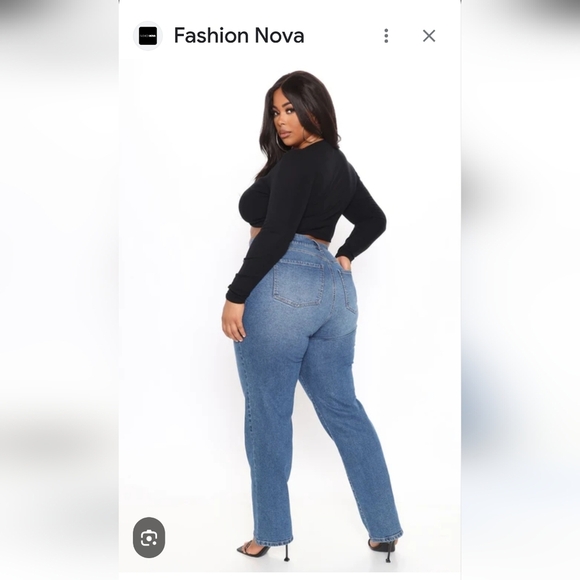 Fashion Nova Blue Straight Leg Jeans - Picture 10 of 13